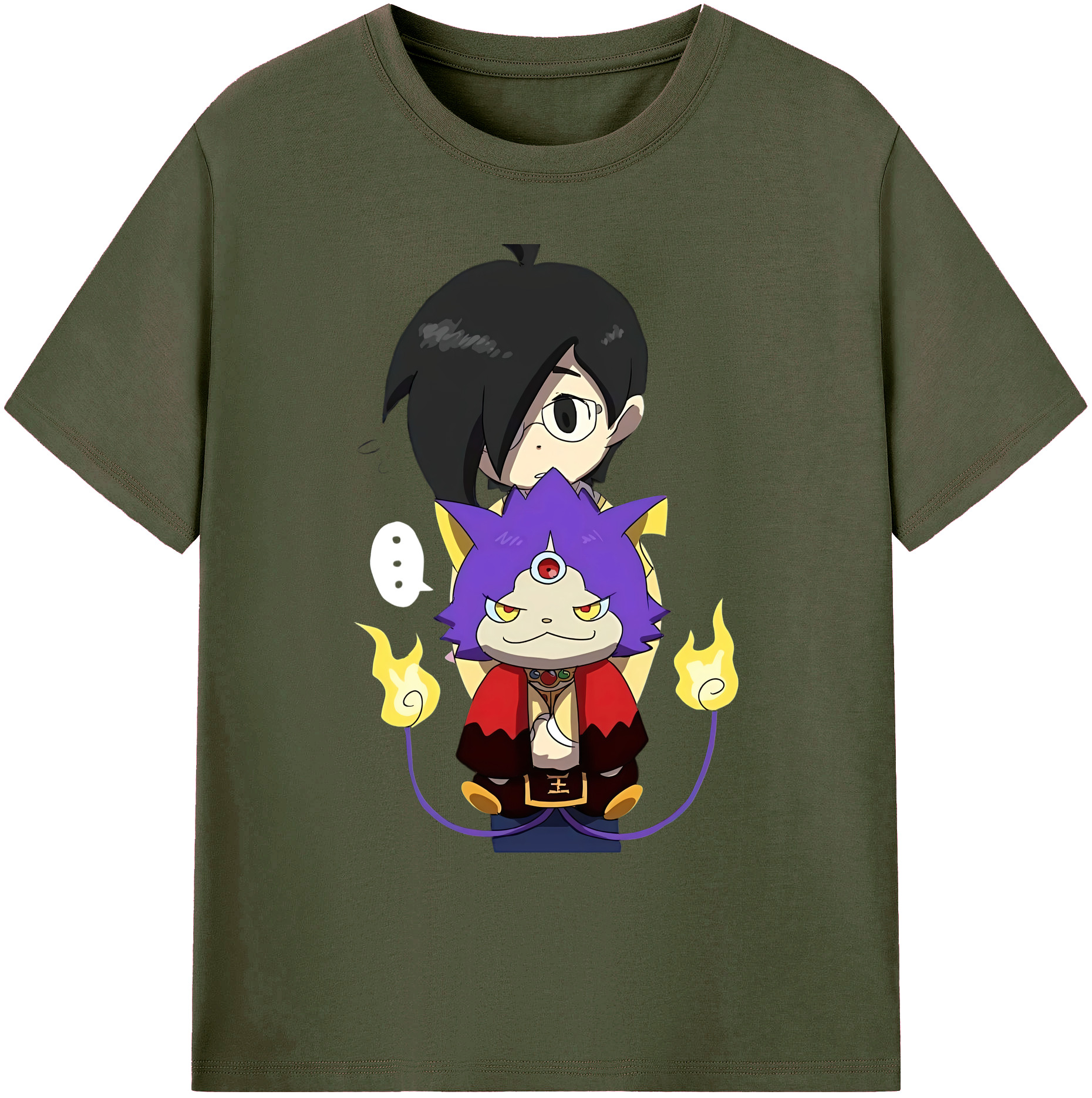 （画像用） 妖怪ウォッチ Yo-kai Watch 綿100％ メンズ半袖Tシャツ｜肌触りやわらか＆通気性